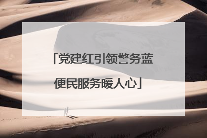党建红引领警务蓝 便民服务暖人心