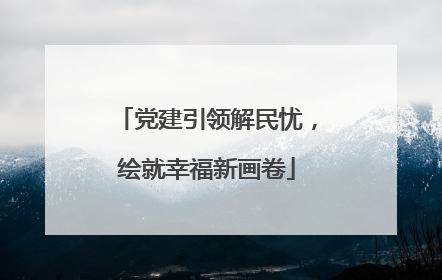 党建引领解民忧，绘就幸福新画卷