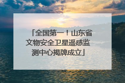 全国第一！山东省文物安全卫星遥感监测中心揭牌成立
