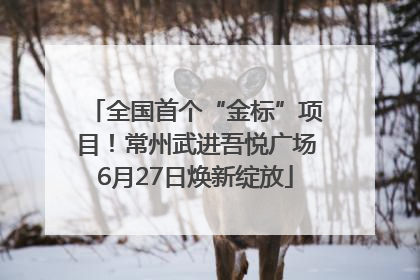 全国首个“金标”项目！常州武进吾悦广场6月27日焕新绽放