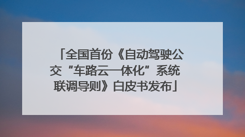 全国首份《自动驾驶公交“车路云一体化”系统联调导则》白皮书发布