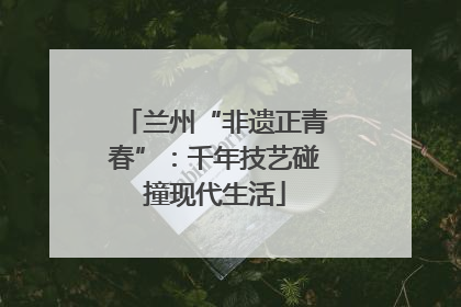 兰州“非遗正青春”：千年技艺碰撞现代生活