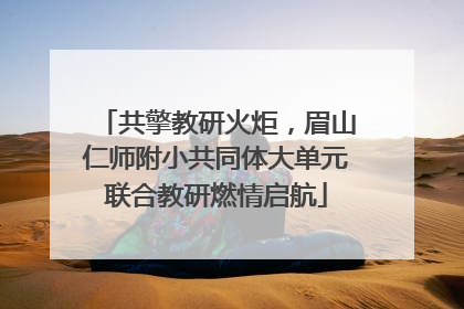 共擎教研火炬，眉山仁师附小共同体大单元联合教研燃情启航