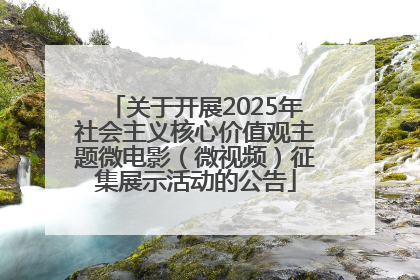 关于开展2025年社会主义核心价值观主题微电影（微视频）征集展示活动的公告