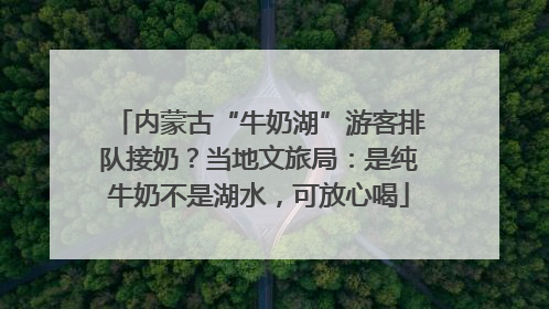 内蒙古“牛奶湖”游客排队接奶？当地文旅局：是纯牛奶不是湖水，可放心喝