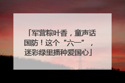 军营粽叶香，童声话国防！这个“六一”，迷彩绿里播种爱国心