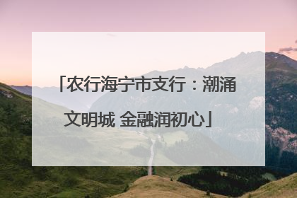 农行海宁市支行：潮涌文明城 金融润初心