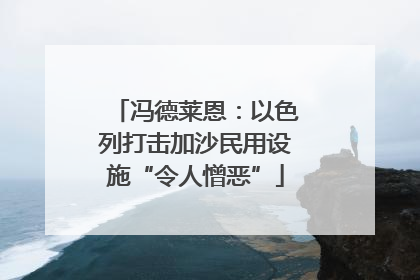 冯德莱恩：以色列打击加沙民用设施“令人憎恶”