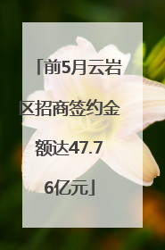 前5月云岩区招商签约金额达47.76亿元