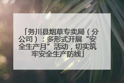 务川县烟草专卖局（分公司）：多形式开展“安全生产月”活动，切实筑牢安全生产防线