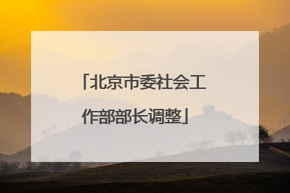 北京市委社会工作部部长调整