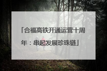 合福高铁开通运营十周年：串起发展珍珠链