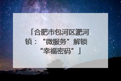合肥市包河区淝河镇：“微服务”解锁“幸福密码”