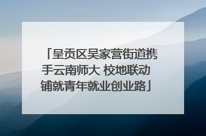 呈贡区吴家营街道携手云南师大 校地联动铺就青年就业创业路
