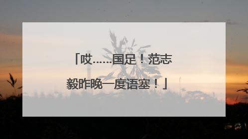 哎……国足！范志毅昨晚一度语塞！