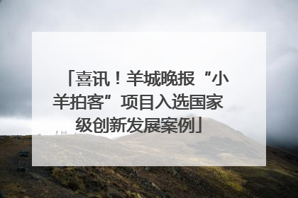 喜讯！羊城晚报“小羊拍客”项目入选国家级创新发展案例