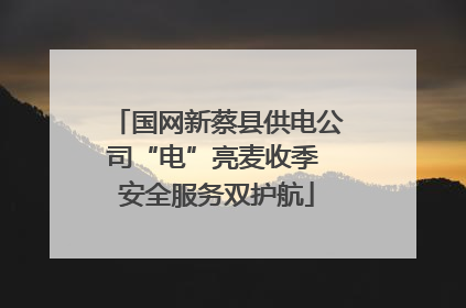 国网新蔡县供电公司“电”亮麦收季 安全服务双护航