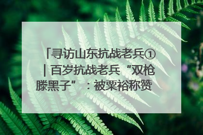 寻访山东抗战老兵①｜百岁抗战老兵“双枪滕黑子”：被粟裕称赞的“孤胆英雄”