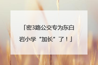 密3路公交专为东白岩小学“加长”了！