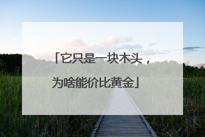 它只是一块木头，为啥能价比黄金