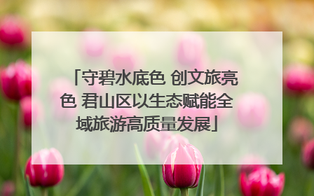 守碧水底色 创文旅亮色 君山区以生态赋能全域旅游高质量发展