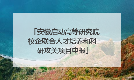 安徽启动高等研究院校企联合人才培养和科研攻关项目申报