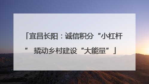 宜昌长阳：诚信积分“小杠杆” 撬动乡村建设“大能量”