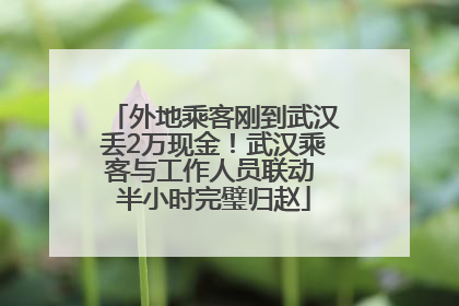外地乘客刚到武汉丢2万现金！武汉乘客与工作人员联动 半小时完璧归赵