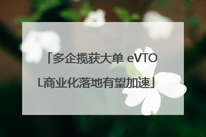 多企揽获大单 eVTOL商业化落地有望加速