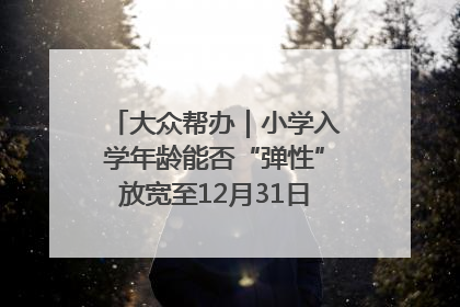 大众帮办｜小学入学年龄能否“弹性”放宽至12月31日？有地方已在探索