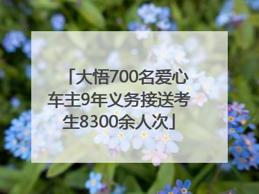 大悟700名爱心车主9年义务接送考生8300余人次