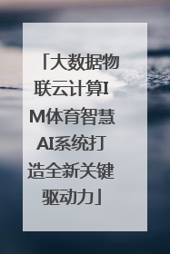 大数据物联云计算IM体育智慧AI系统打造全新关键驱动力