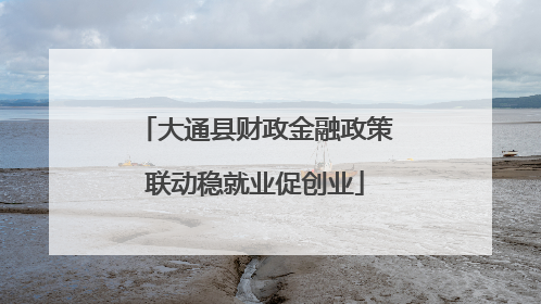 大通县财政金融政策联动稳就业促创业