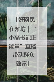好网民·在潍坊｜“小高书记正能量”直播 带动群众致富