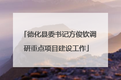 德化县委书记方俊钦调研重点项目建设工作
