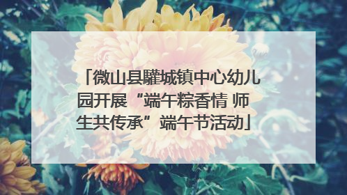 微山县驩城镇中心幼儿园开展“端午粽香情 师生共传承”端午节活动
