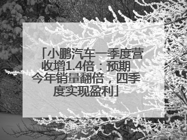 小鹏汽车一季度营收增1.4倍：预期今年销量翻倍，四季度实现盈利