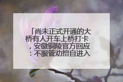 尚未正式开通的大桥有人开车上桥打卡，安徽铜陵官方回应：不服管劝擅自进入，已采取措施