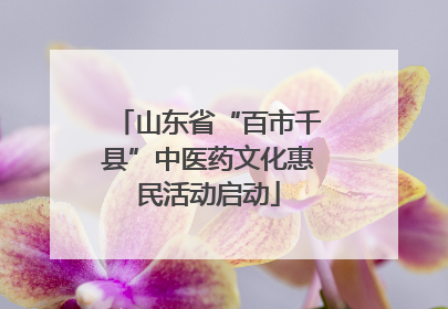 山东省“百市千县”中医药文化惠民活动启动