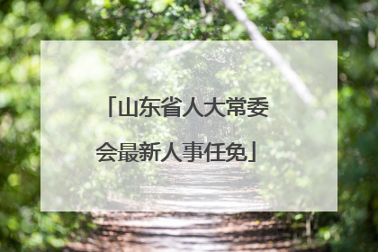 山东省人大常委会最新人事任免