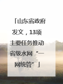 山东省政府发文，13项主要任务推动省级水网“一网统管”