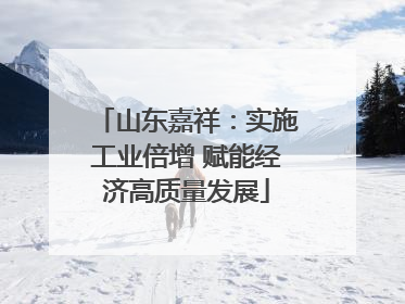 山东嘉祥：实施工业倍增 赋能经济高质量发展