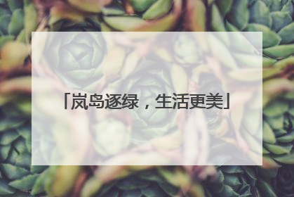 岚岛逐绿，生活更美
