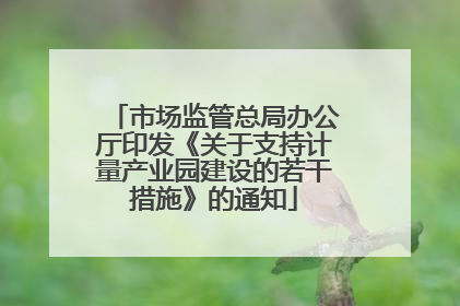 市场监管总局办公厅印发《关于支持计量产业园建设的若干措施》的通知