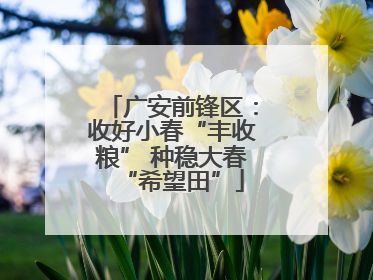 广安前锋区：收好小春“丰收粮” 种稳大春“希望田”