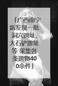 广西南宁新发现一批洞穴遗址、大石铲遗址等 采集各类遗物400余件