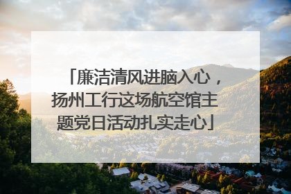 廉洁清风进脑入心，扬州工行这场航空馆主题党日活动扎实走心