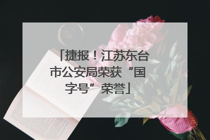 捷报！江苏东台市公安局荣获“国字号”荣誉