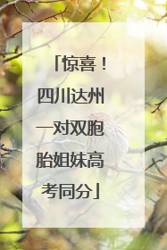 惊喜！四川达州一对双胞胎姐妹高考同分