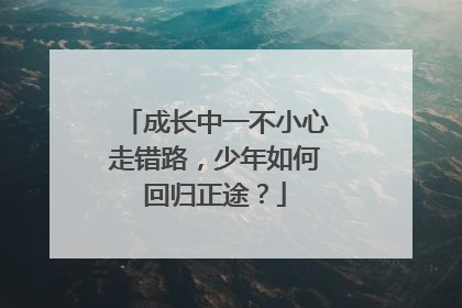 成长中一不小心走错路，少年如何回归正途？